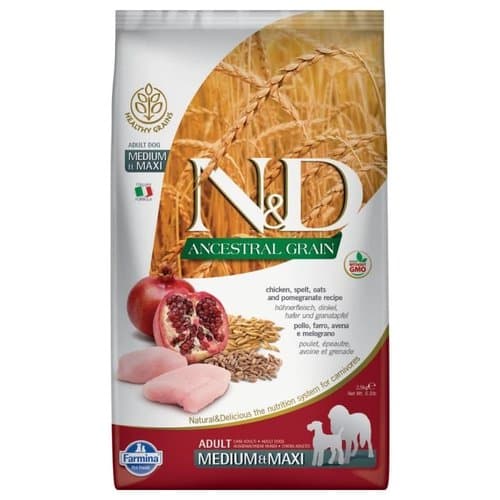 Farmina N&D Ancestral Grain Canine Adult Medium&Maxi Chicken&Pomegranate