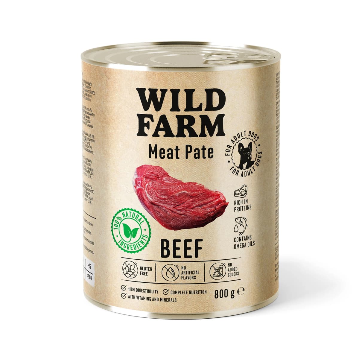 Wild Farm Pate Beef 800g – Mokra Karma z Wołowiną dla Psów