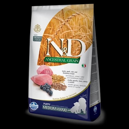Farmina N&D Ancestral Grain Canine Puppy Medium&Maxi Lamb&Blueberry