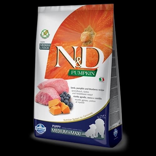 Farmina N&D Pumpkin Grain Free Canine Puppy Medium&Maxi Lamb&Blueberry
