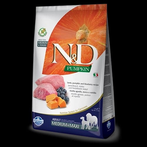 Farmina N&D Pumpkin Grain Free Canine Adult Medium&Maxi Lamb&Blueberry