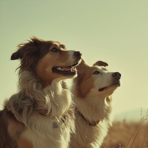 Szczęśliwe psy na łące