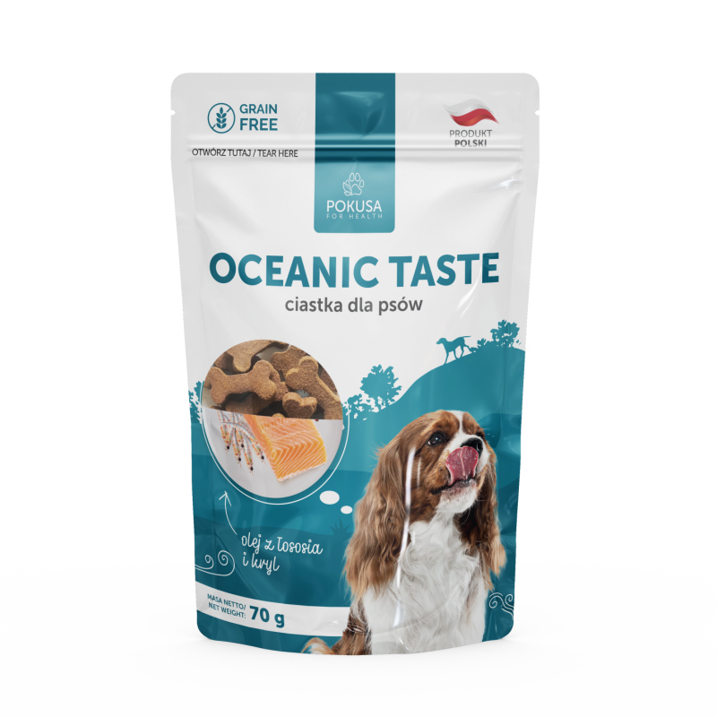 Ciastka dla psa - Oceanic Taste - kryl i olej z łososia 70 g