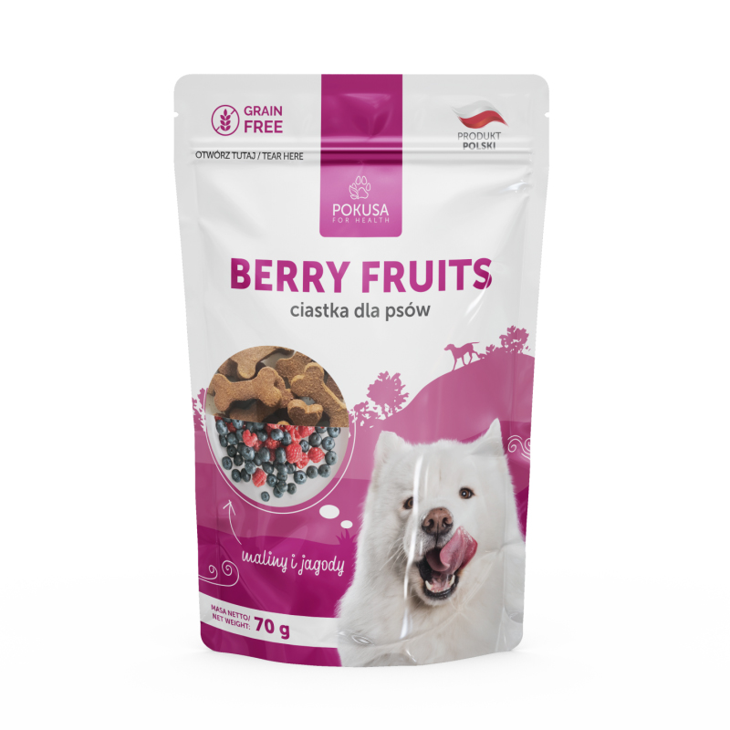 Ciastka dla psa- Berry Fruits - owoce i zioła 70 g