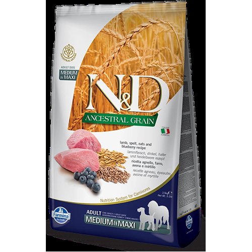 Farmina N&D Ancestral Grain Canine Adult Medium&Maxi Lamb&Blueberry 12 kg