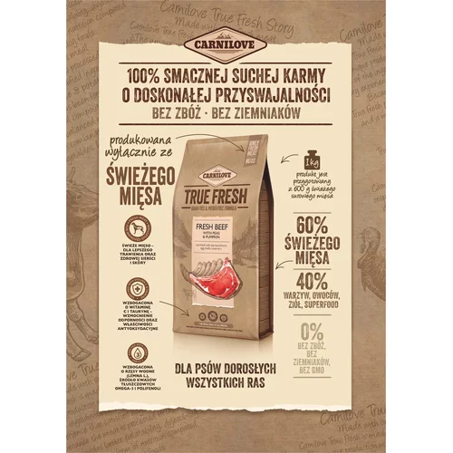 Carnilove True Fresh Beef dla dorosłych psów